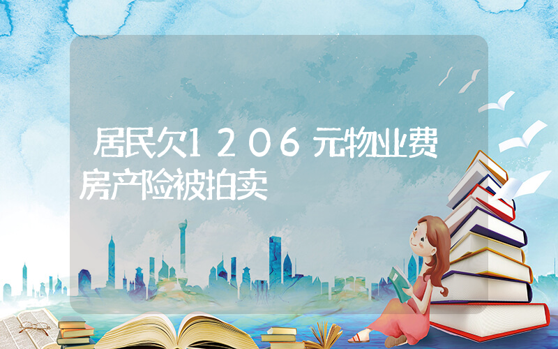 居民欠1206元物业费 房产险被拍卖插图